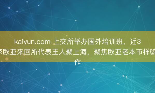 kaiyun.com 上交所举办国外培训班，近30家欧亚来回所代表王人聚上海，聚焦欧亚老本市样貌作