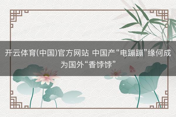 开云体育(中国)官方网站 中国产“电蹦蹦”缘何成为国外“香饽饽”