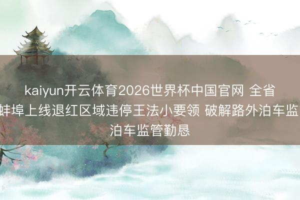 kaiyun开云体育2026世界杯中国官网 全省首个! 蚌埠上线退红区域违停王法小要领 破解路外泊车监管勤恳