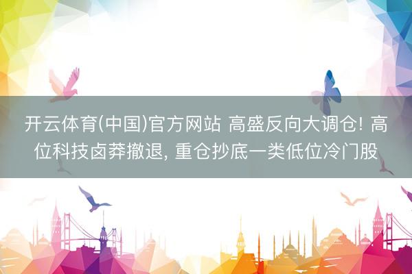 开云体育(中国)官方网站 高盛反向大调仓! 高位科技卤莽撤退， 重仓抄底一类低位冷门股