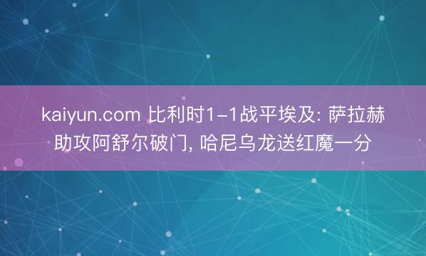 kaiyun.com 比利时1-1战平埃及: 萨拉赫助攻阿舒尔破门, 哈尼乌龙送红魔一分